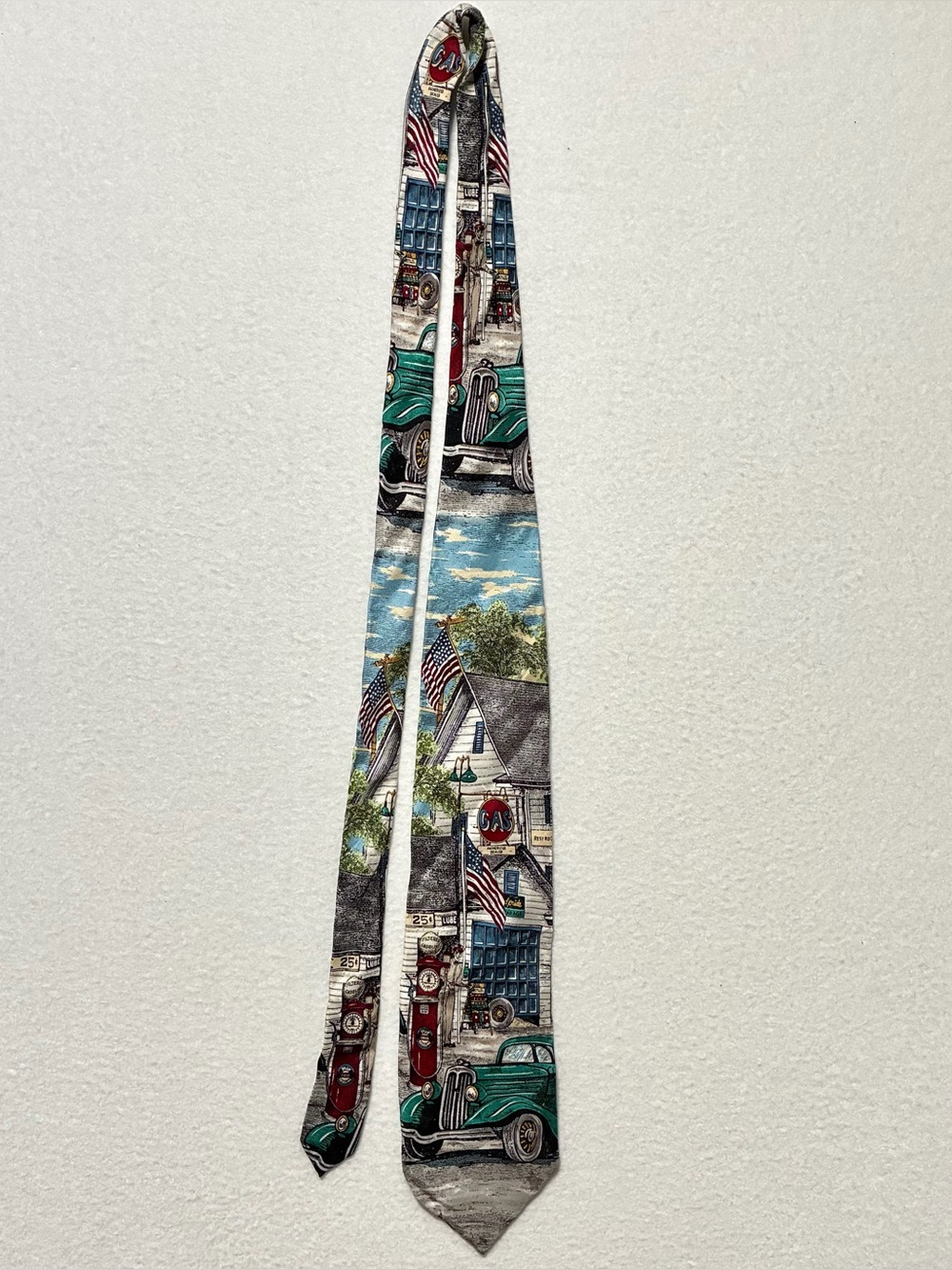 Tango By Max Rab Men’s Necktie American Series Filing Station Circa 1935